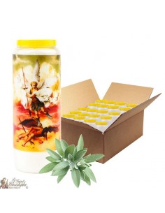 Sage novena kaars met salie in Saint Michael - 1 - doos 20 stuks