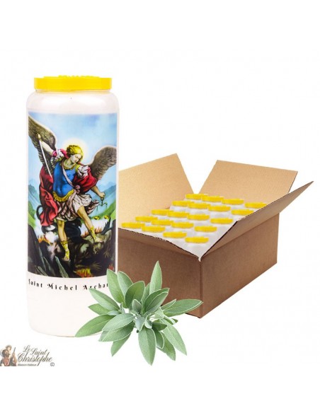 Sage novena candle with sage in Saint Michael - 2 - box 20 pieces