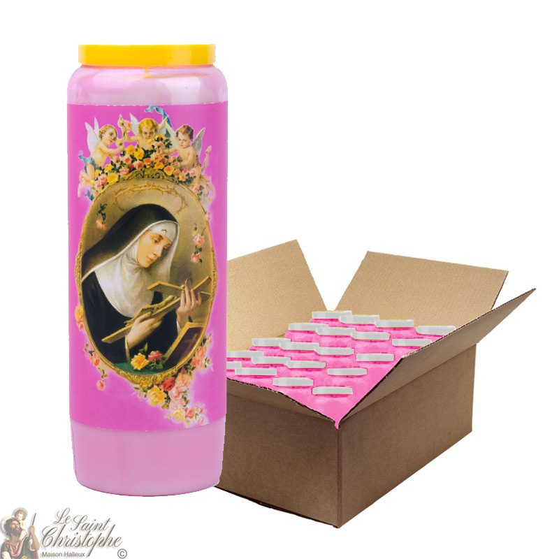 Roze Novena Kaarsen Saint Rita - doos 20 stuks