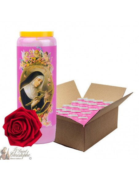 Novena Sainte Rita rose scented candles - 20 pieces