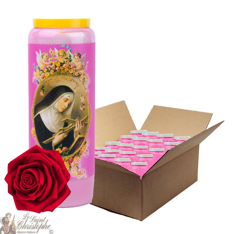 Novena Sainte Rita rose scented candles - 20 pieces