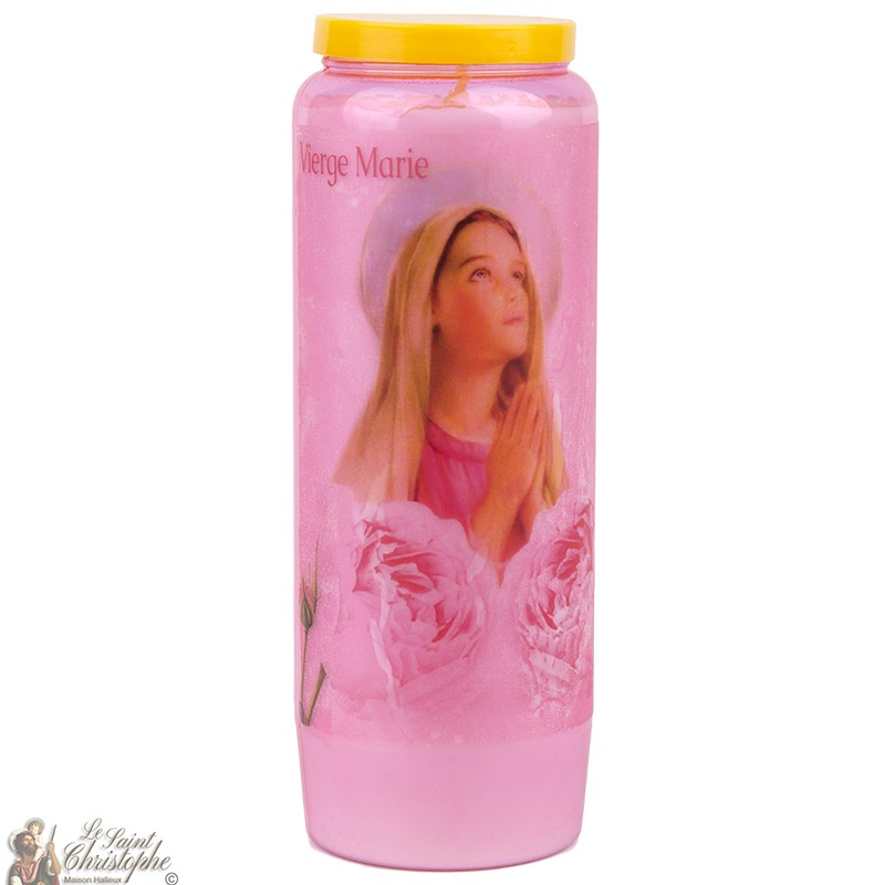 Velas de la Novena Rosa de la Virgen María - transparentes