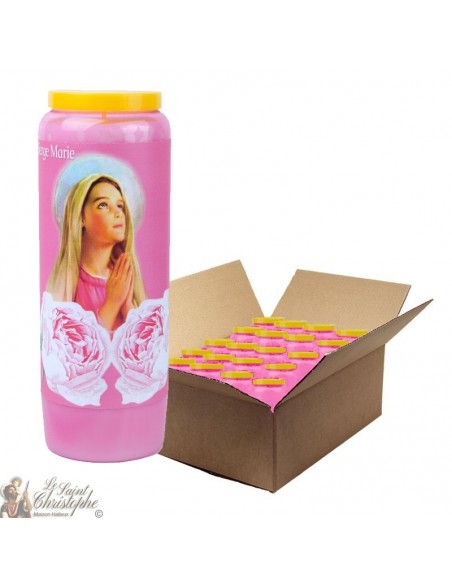 Pink Novena Candles Virgin Mary - 20 pieces