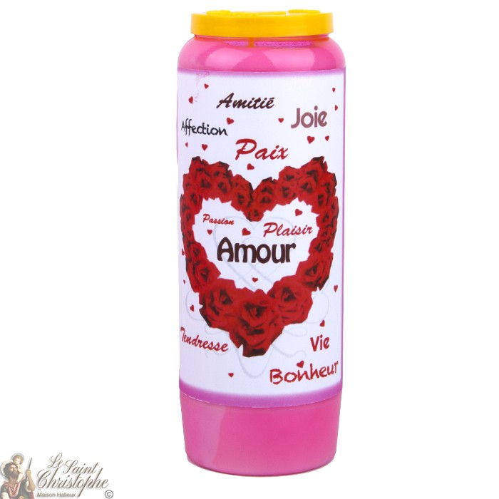 Bougie de neuvaine rose Saint Valentin pour l'amour