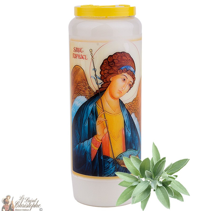 Sage Novena Candle in Saint Raphael - 1