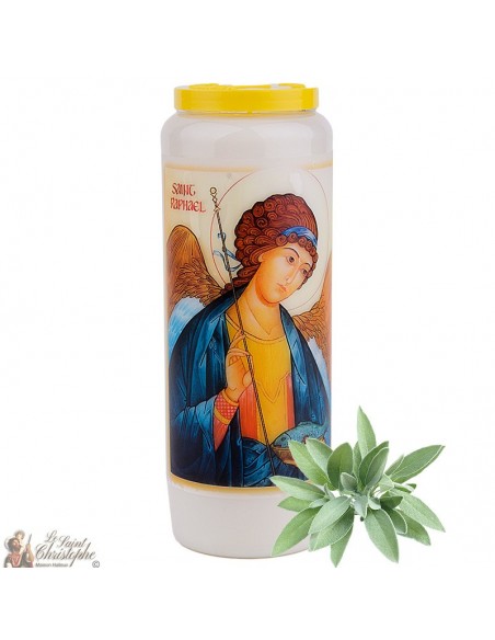 Candela novena di San Raffaele profumata alla salvia - 3