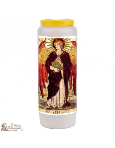 Saint Uriel novena candle scented with sage