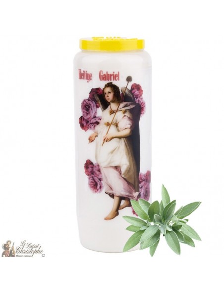 Saint Gabriel Novena Candle with sage scent - 1