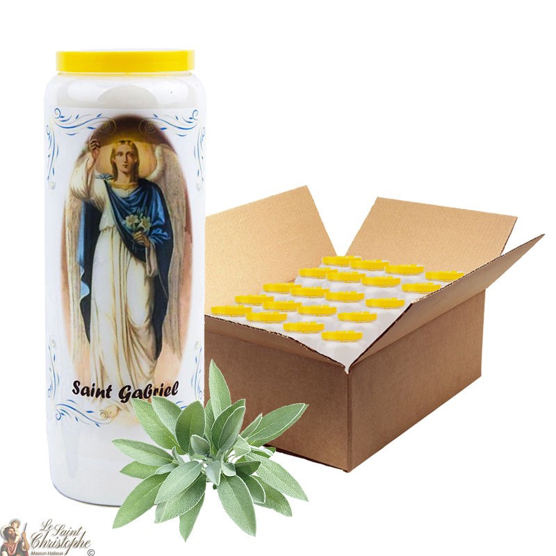 Novena Candle Saint Gabriel geparfumeerd met salie - 2 - 20 stuks