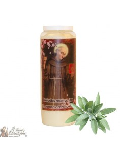Vela de novena San Bernardino de Siena perfumada con salvia