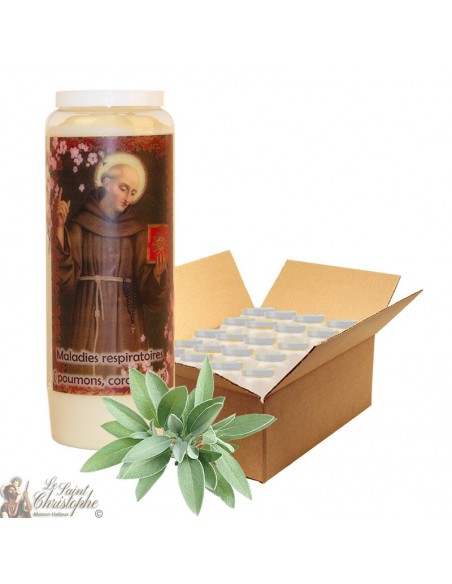 Novena Candle Saint Bernardine of Siena scented with sage - 20 pieces