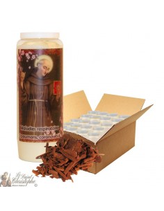 Vela de novena de San Bernardino de Siena perfumada con sándalo - 20 piezas