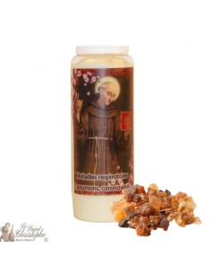 Novena Candle Saint Bernardine of Siena scented with myrrh
