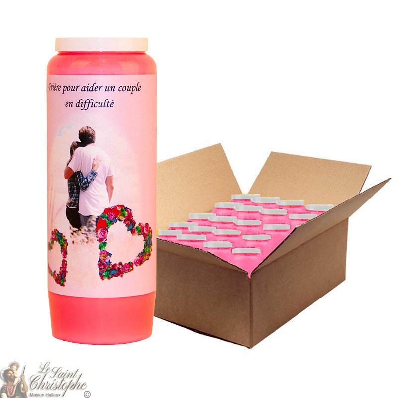 Candela Rosa Novena - Aiutare una coppia in difficoltà - scatola 20 pezzi