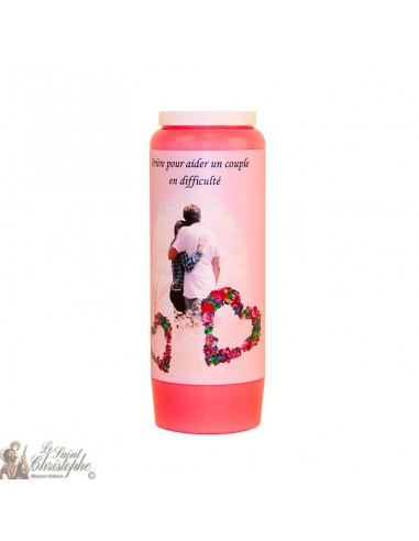 Novena Candle - Helping a couple in difficulty rose scented - 20 pieces