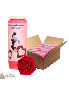 Vela de Novena - Ayudar a una pareja en dificultad aroma de rosa - 20 piezas