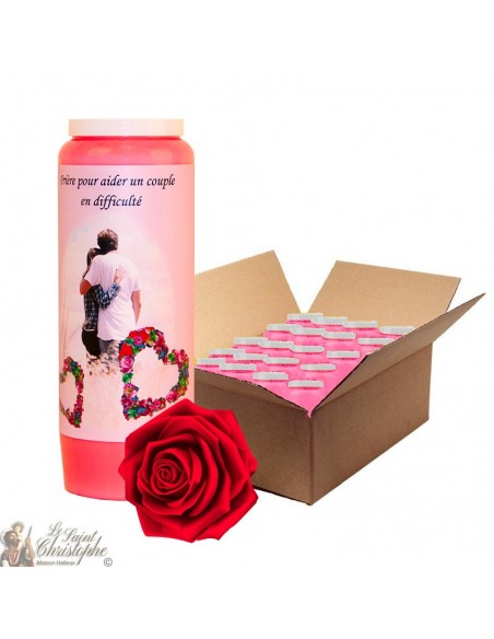 Novena Candle - Helping a couple in difficulty rose scented - 20 pieces