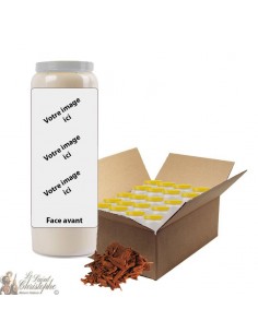 Sandalwood scented novena candle - customizable - box 20 pieces