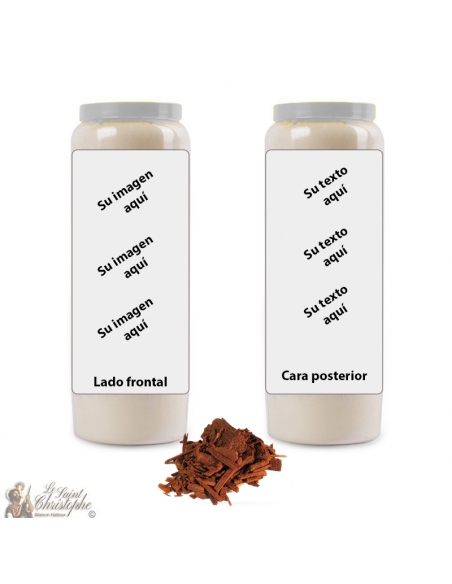Vela de novena perfumada de sándalo - personalizable - caja 20 piezas