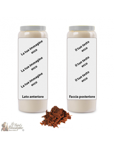 Sandalwood scented novena candle - customizable - box 20 pieces