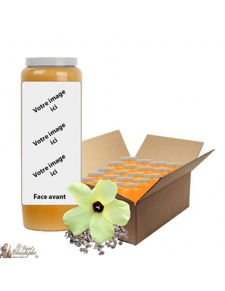 Candela Novena Muschio profumato all'arancia - personalizzabile - scatola 20 pezzi