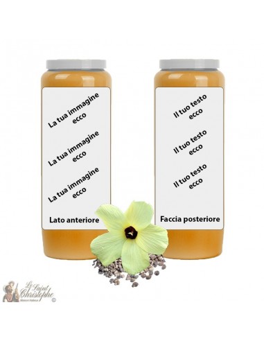 Candela Novena Muschio profumato all'arancia - personalizzabile - scatola 20 pezzi