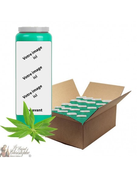 Candela novena profumata alla verbena - personalizzabile - scatola 20 pezzi