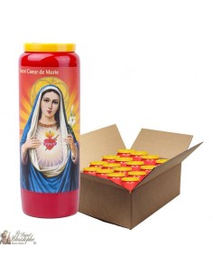 Cero della Novena Rossa con Sacro Cuore di Maria - scatola 20 pezzi