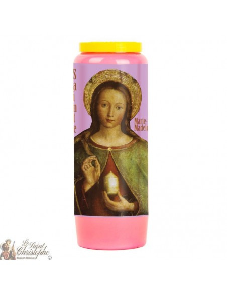 Vela de novena rosa para Santa María Magdalena - 20 piezas