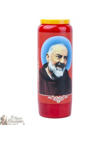 Velas de novena roja del Padre Pío - 20 piezas