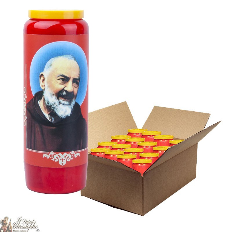 Padre Pio Red Novena Candles - 20 pieces