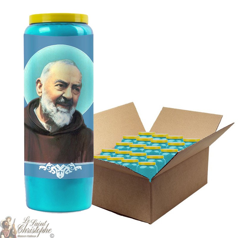Padre Pio Blue Novena Candles - 20 pieces