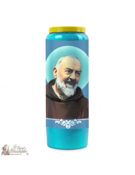 Velas de Novena Azul Padre Pío - 20 piezas