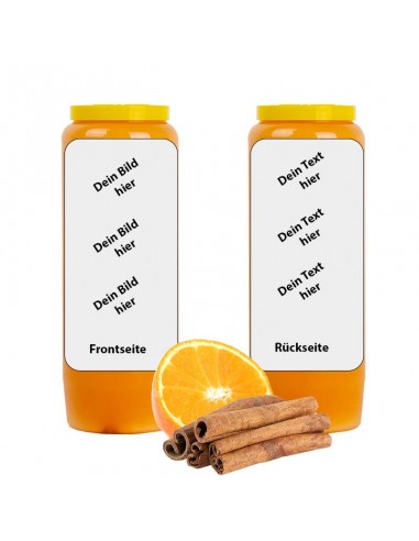 Novena Kerze Orange Zimt Duft - anpassbar - Schachtel 20 Stück