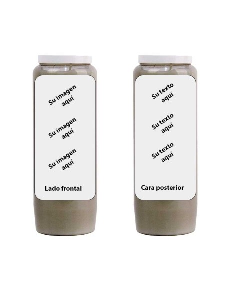 Bougie de neuvaine avec votre image et texte - personnalisable