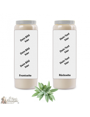 Vela Novena aroma Salvia - personalizable - caja 20 unidades