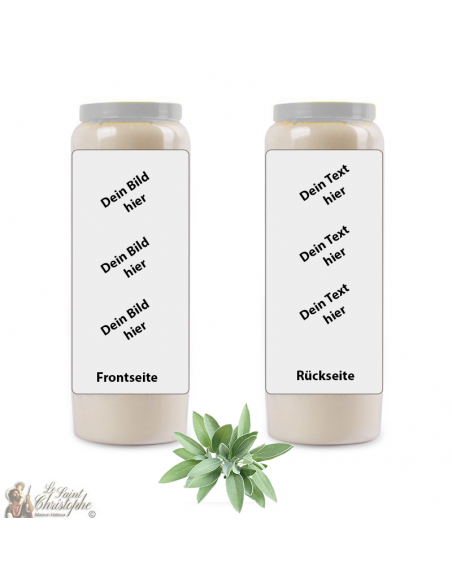 Novena candle Sage scent - customizable - box 20 pieces