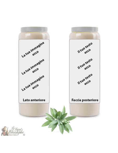 Candela Novena profumo di salvia - personalizzabile - scatola 20 pezzi