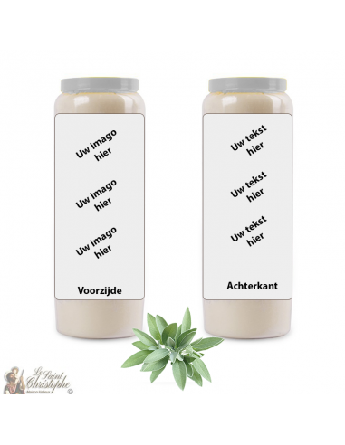 Novena kaars Salie geur - personaliseerbaar - doos 20 stuks