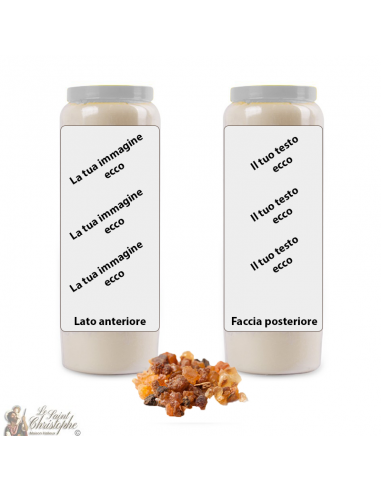 Novena candela Mirra profumata - personalizzabile - scatola 20 pezzi