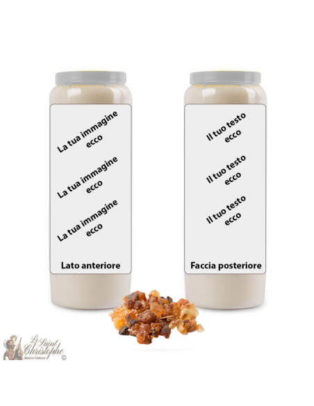 Novena candela Mirra profumata - personalizzabile - scatola 20 pezzi