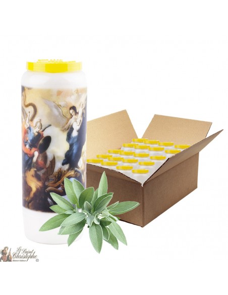Novena candle of purification scented with sage - Box 20 pcs