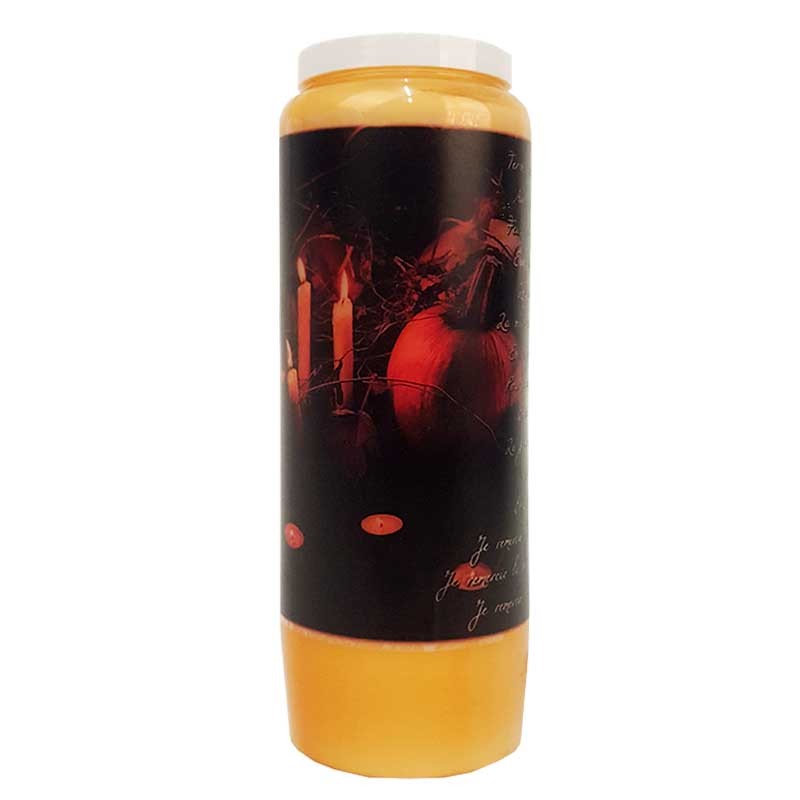 Halloween orange novena candle - Samhain pumpkins transparent
