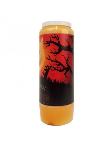 Vela novena naranja de Halloween - Trick or Treat transparente