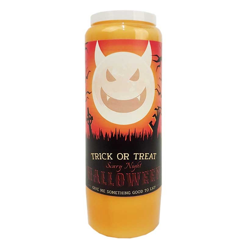 Halloween orange novena candle - Trick or Treat