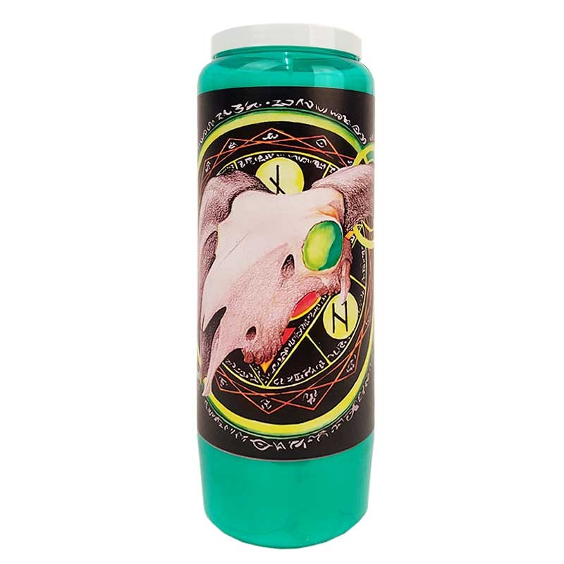 Halloween green novena candle - Skull
