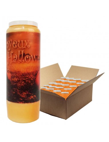 Halloween oranje novenen kaarsen - Pompoenen - doos 20 stuks