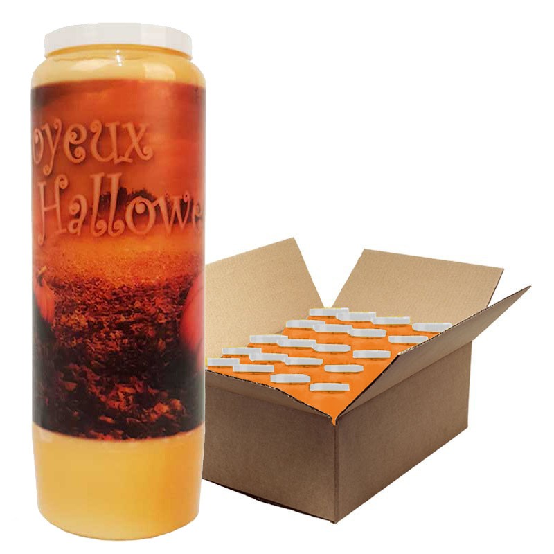 Halloween orange novena Kerzen - Kürbisse - Box 20 Stück