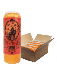 Halloween orange novena candles Haunted Mansion - box 20 pieces