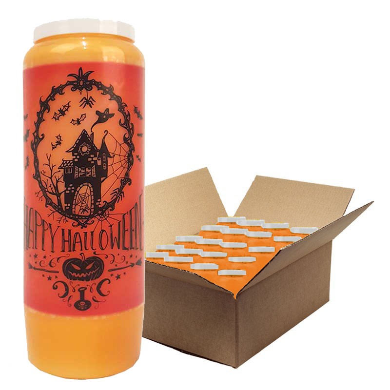 Halloween oranje novenen kaarsen Haunted Mansion - doos 20 stuks